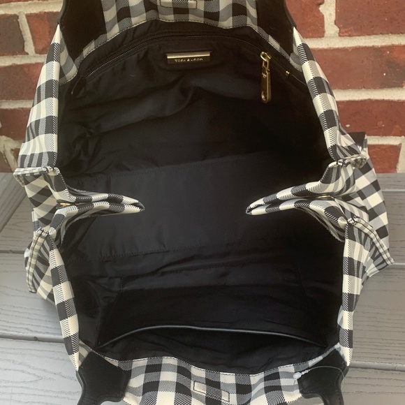 Tory Burch Black and White Checkered Tote - Picture 7 of 13